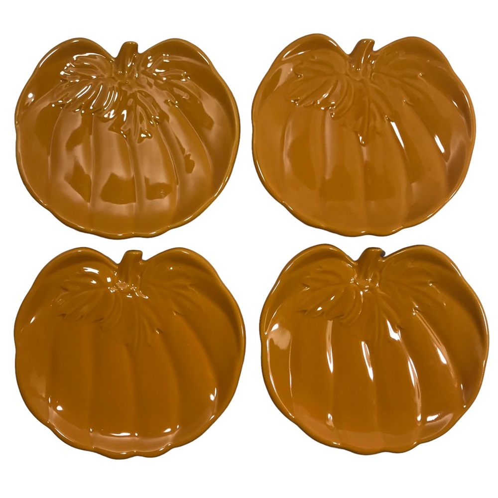 BIA International Cordon Bleu Set Of 4 Pumpkin Appetizer Canapé Snack Plates